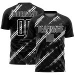 Custom Black White Abstract Fragment Art Splash Sublimation Soccer Uniform Jersey