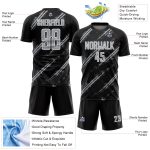 Custom Black Gray-White Abstract Fragment Art Splash Sublimation Soccer Uniform Jersey