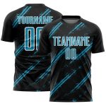 Custom Black Panther Blue-White Abstract Fragment Art Splash Sublimation Soccer Uniform Jersey