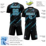 Custom Black Panther Blue-White Abstract Fragment Art Splash Sublimation Soccer Uniform Jersey