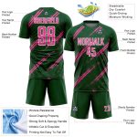 Custom Green Pink-White Abstract Fragment Art Splash Sublimation Soccer Uniform Jersey