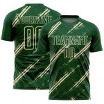 Custom Green Cream Abstract Fragment Art Splash Sublimation Soccer Uniform Jersey